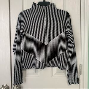 Cynthia Rowley Black & White Striped Turtleneck Sweater